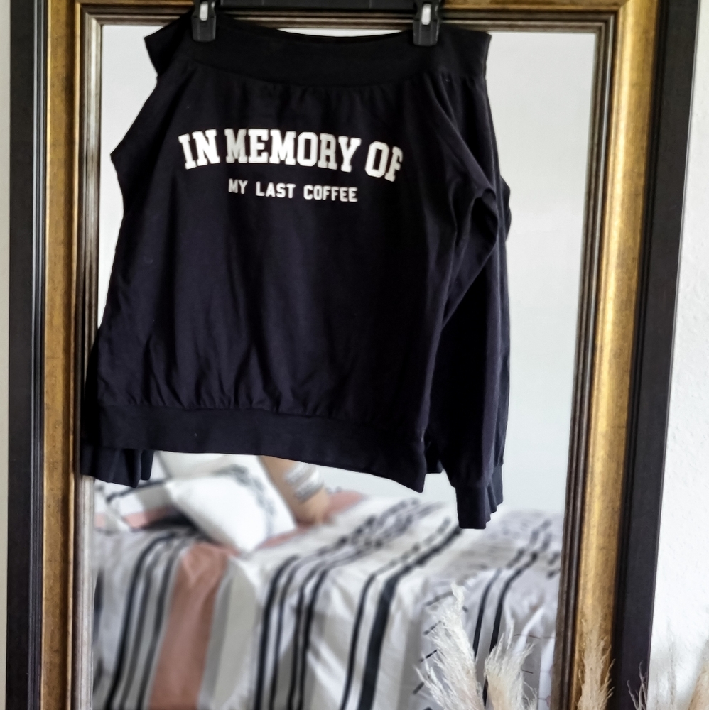 Off Shoulder Graphic Sweatshirt